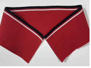 Воротник для поло, 42*8см, красный, черная и белая полоса, шт. Воротники