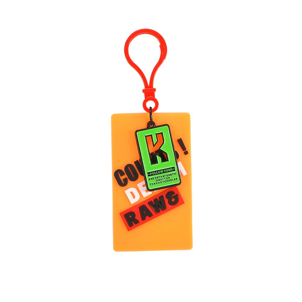 Подвеска резиновая с карабином Denim RAW, 4,5*12см, черный, оранжевый, красный, белый, шт. Подвески