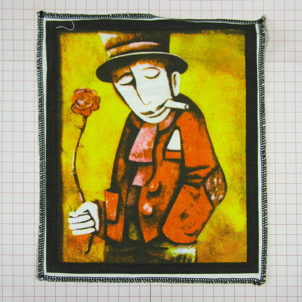 Аппликация пришивная Кавалер и роза 22*27см песочно-коричневая, шт. Аппликации Пришивные Постер