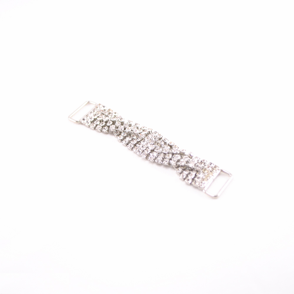 Укр.стекл. 9507 NIKEL. Перетяжка металл со стразами