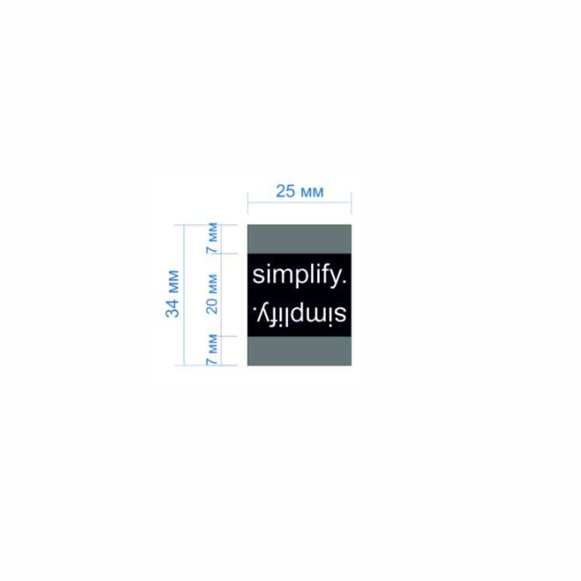 Этикетка тканевая Simplify 2,5см черная и белый лого /флажок, 70 atki/, шт. Вышивка / этикетка тканевая