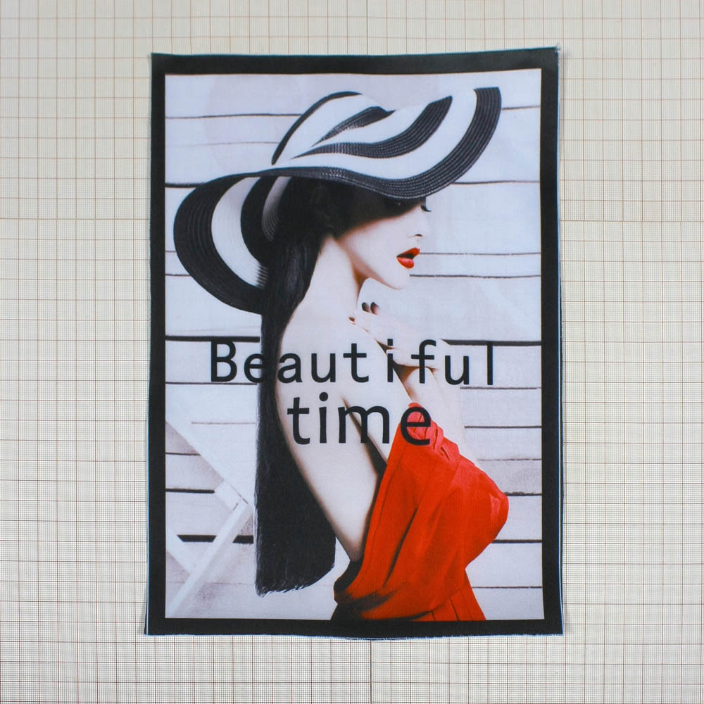 Термоаппликация тканевая Шляпа Beaytiful time 21*29см цветная, шт. Аппликации клеевые Тканевые