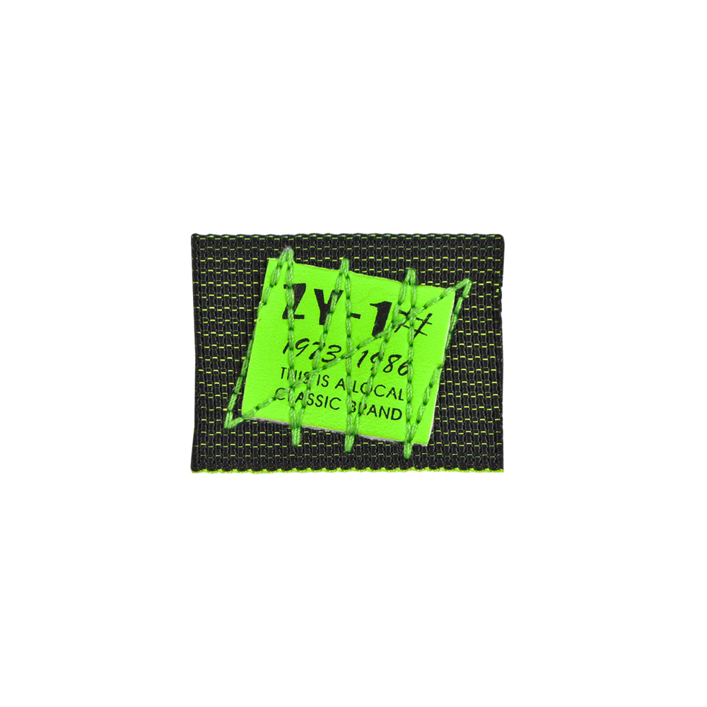 Лейба тканевая ZY, 3,5*4,5см, черный, зеленый, шт. Лейба Ткань