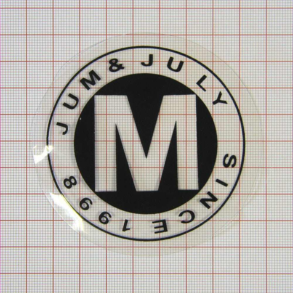 Аппликация клеенка пришивная прозрачная M Jum&July 8см черный рисунок, шт. Аппликации Пришивные Резина, Силикон