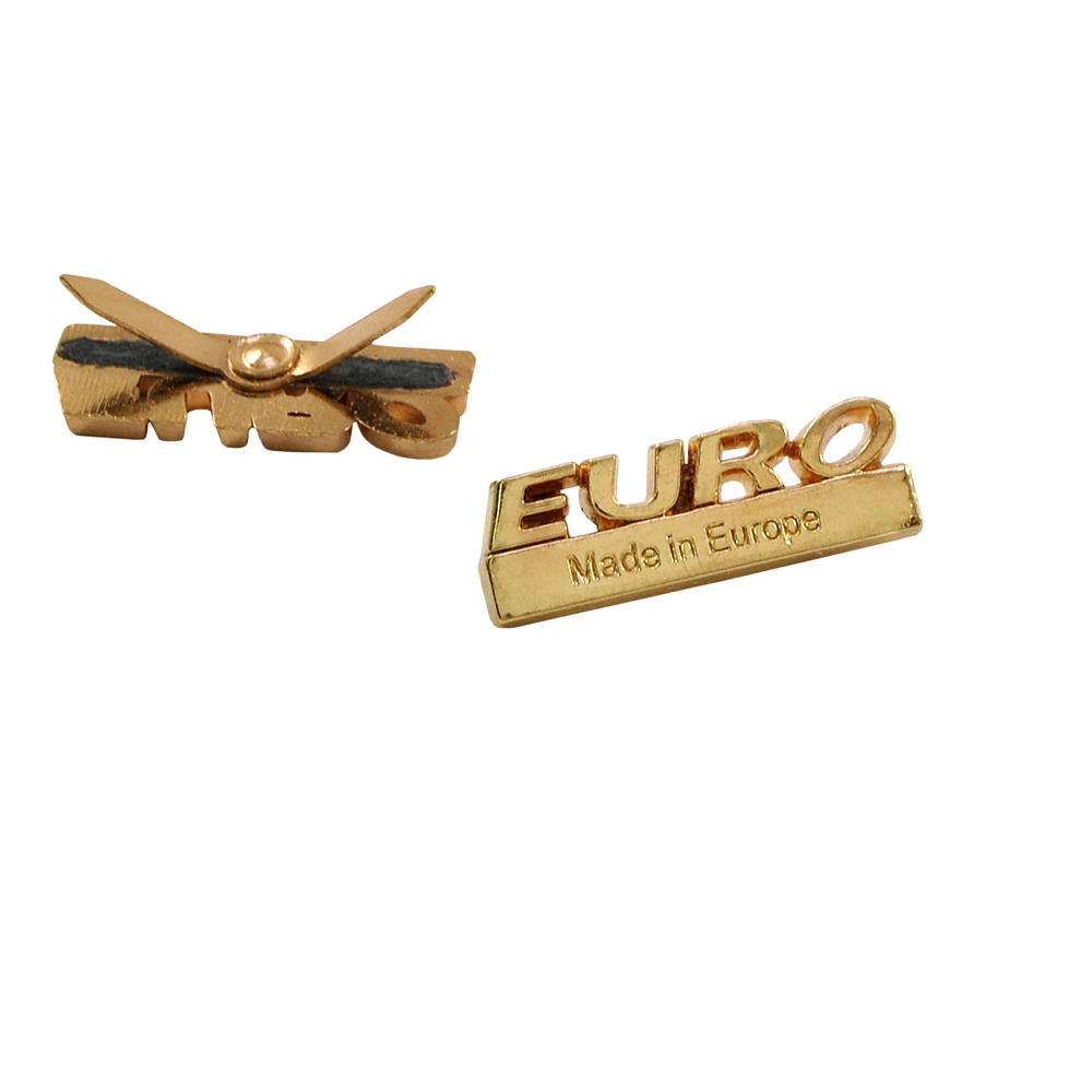Краб металл EURO, gold, 2,5*0,8см . Крабы Металл Надписи, Буквы