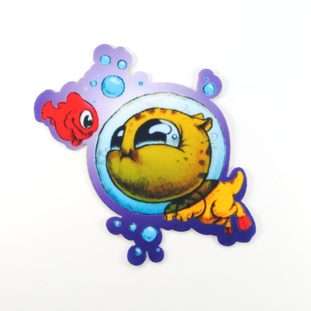 Аппликация клеевая.Кот и рыбка 11*9,5см, /дайвинг/, шт. Аппликация клеевая