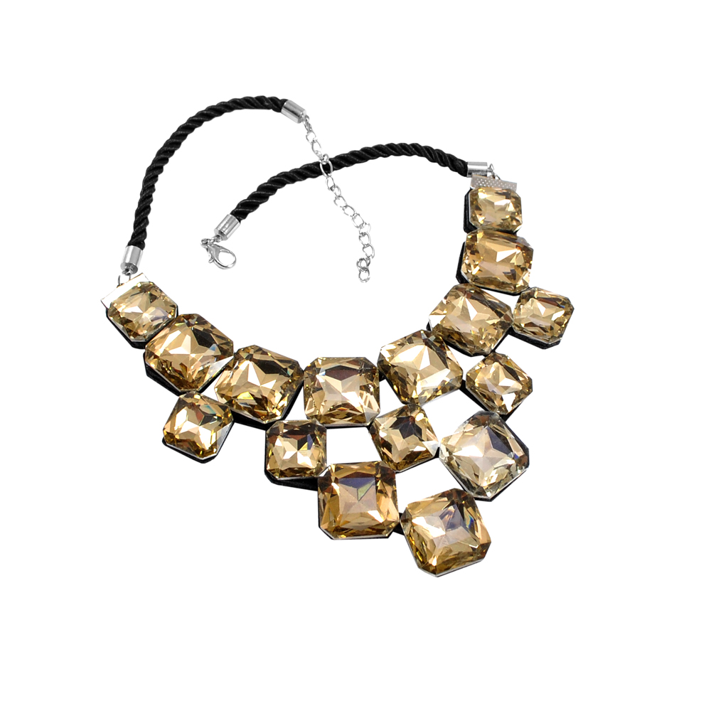 Воротник Пагода кубики украшение из страз, топаз, на застежке, шт. Воротники