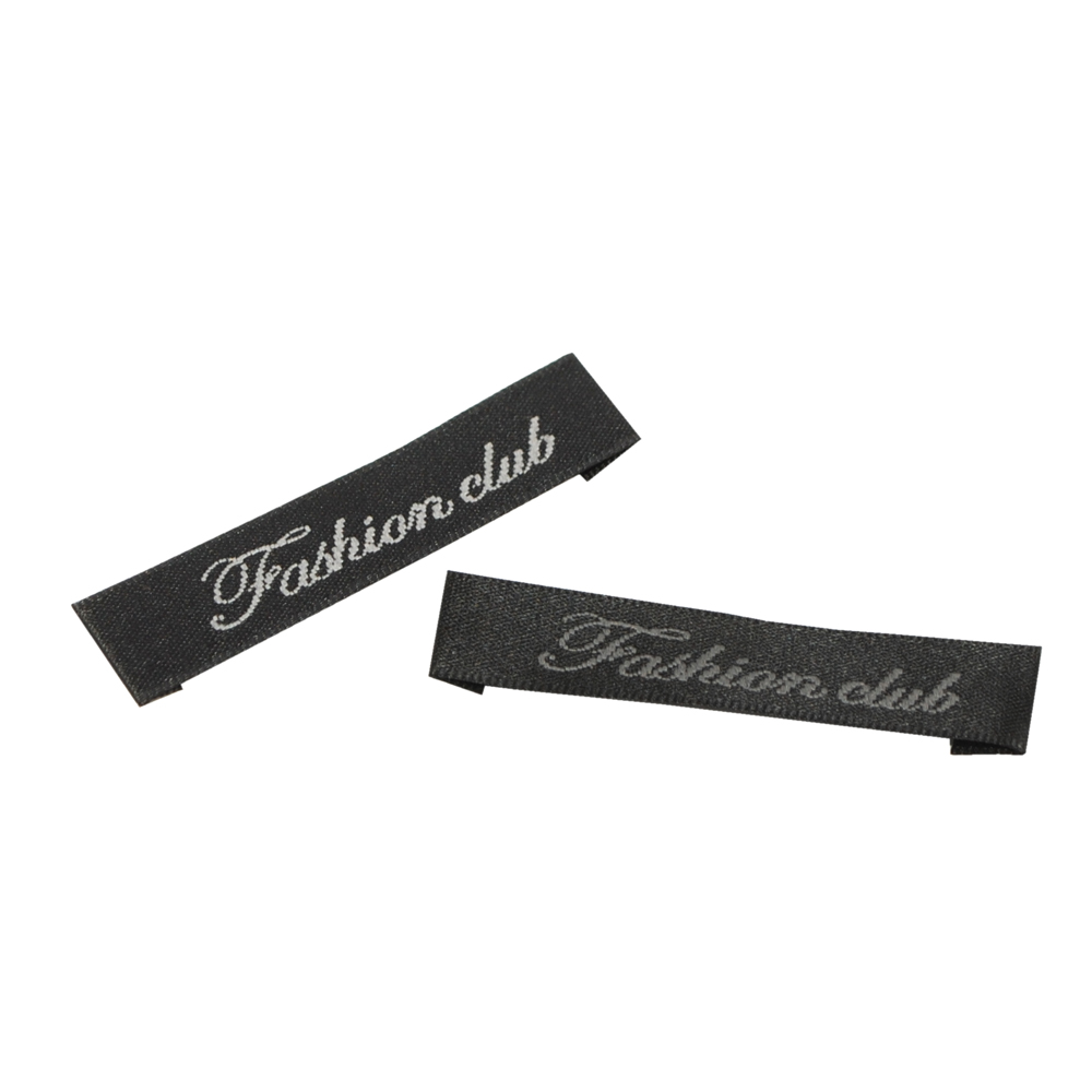 Этикетка тканевая вышитая шт. Fashion Club 1*4,8см черная, шт. Вышивка / этикетка тканевая