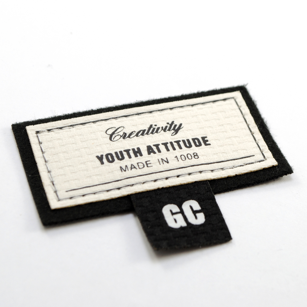 Лейба ткань Youth attitude (с язычком), 4.8*6,3см, белый, серый, черный, шт. Лейба Ткань