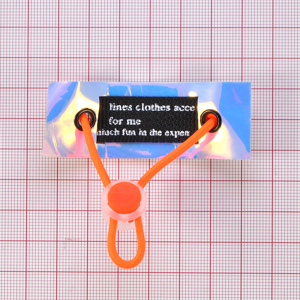 Лейба клеенка светоотражающая FOR ME 2,5*7см, черный, белый, шнурок оранжевый  шт. Лейба Клеенка