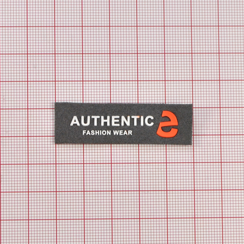 Лейба нубук и резина Authentic, 1.5*5см, серый, белый, оранжевый, шт. Лейба Ткань