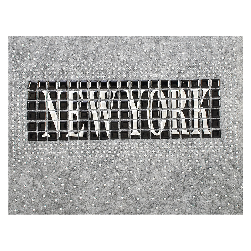 Термоаппликация стразы металл NEW YORK, 13,5*18,5см, черный, серебро, никель, шт. Аппликации клеевые Рисунки из страз