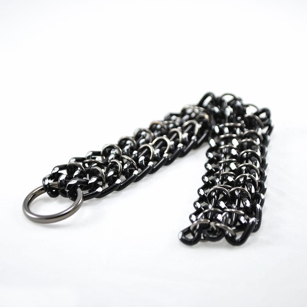 Перетяжка цепь Тройная, 1 кольцо 27*210мм BLACK. Перетяжка металл