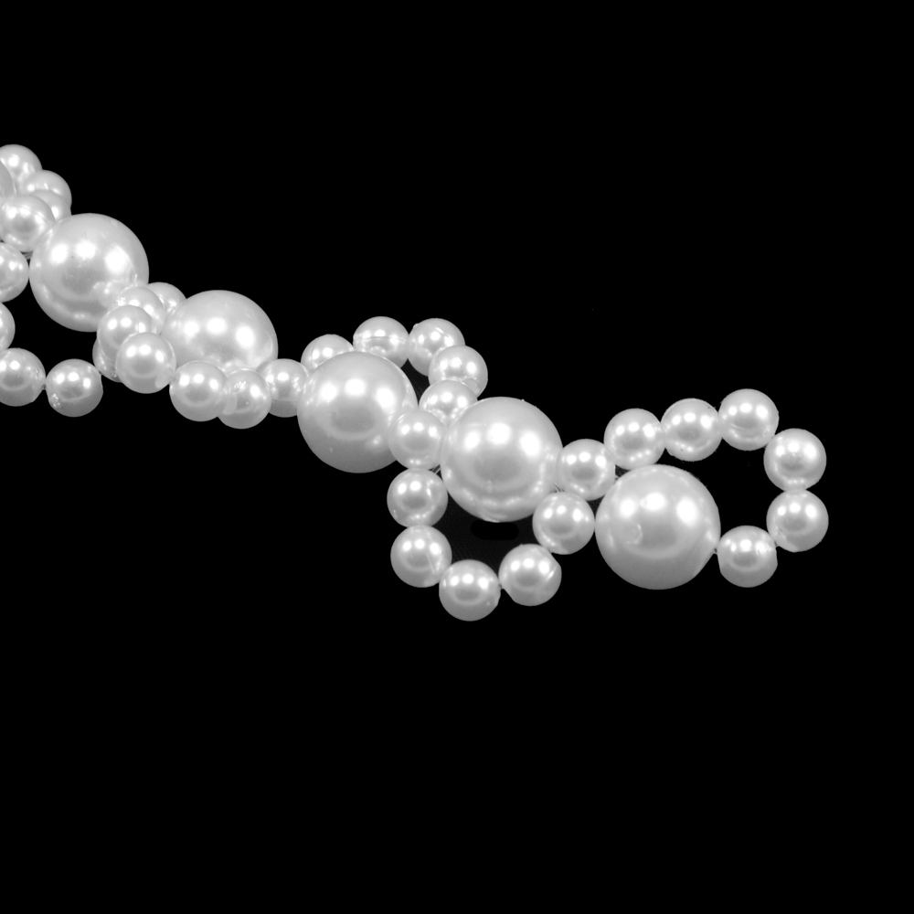 Перетяжка, жемчуг, 1,8*15см, белый, шт. Перетяжка металл со стразами