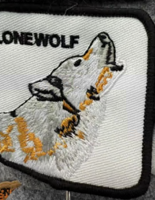 Шеврон One Wolf, черный, белый, серый, коричневый, шт. Нашивка Ткань