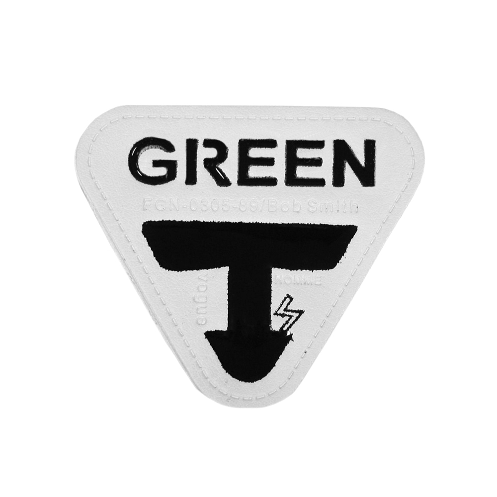 Лейба кожзам GREEN белая, черная эмаль 55*50мм, шт. Лейба Кожзам