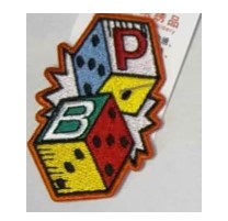 Шеврон Кубики B P, красный, желтый, белый, шт. Нашивка Ткань