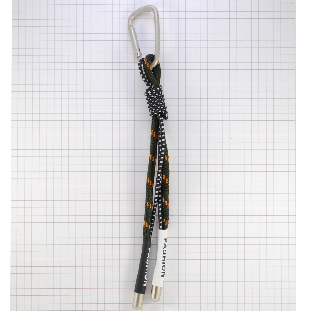 Подвеска тк. Шнур с карабином, Fashion, 16см черн., хаки, шт. Подвески