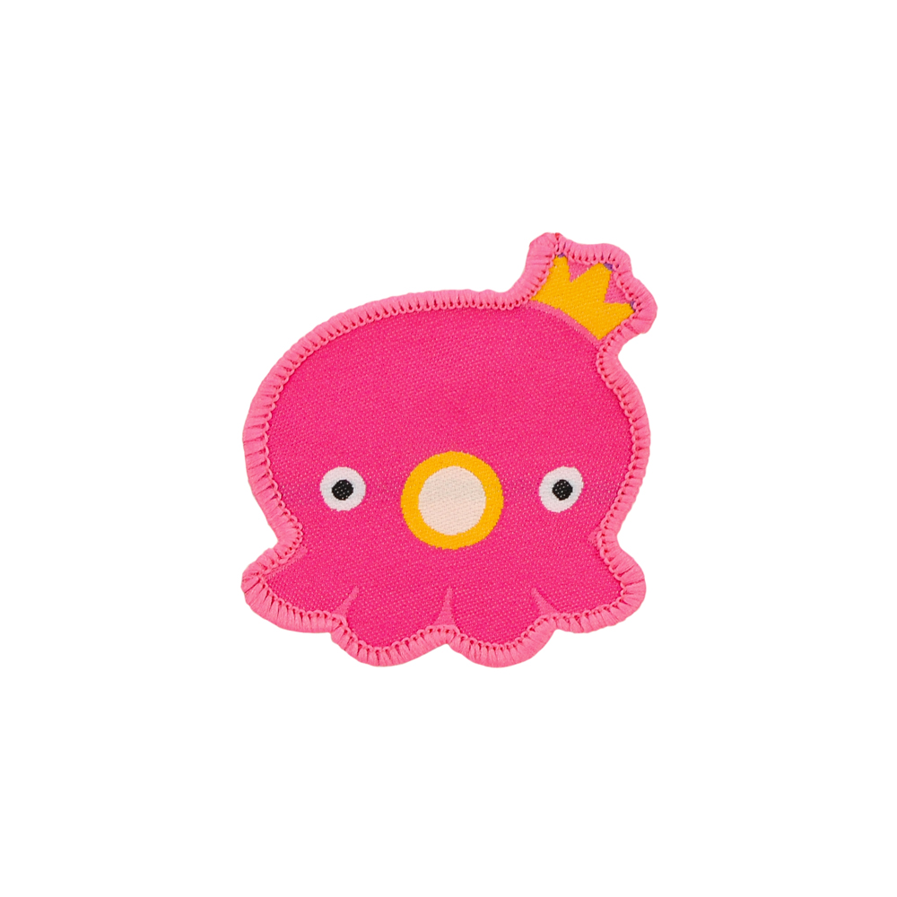 Нашивка тканевая Медуза принцесса 49х56мм, с оверлоком /atkisatin/, шт. Нашивка Детская