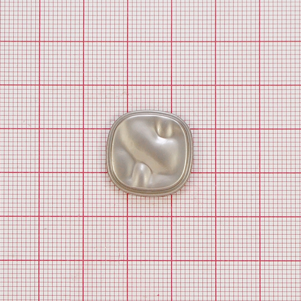 Кнопка металл квадратная с закругленными краями, матовый никель, 20*20мм, шт.. Кнопка металл