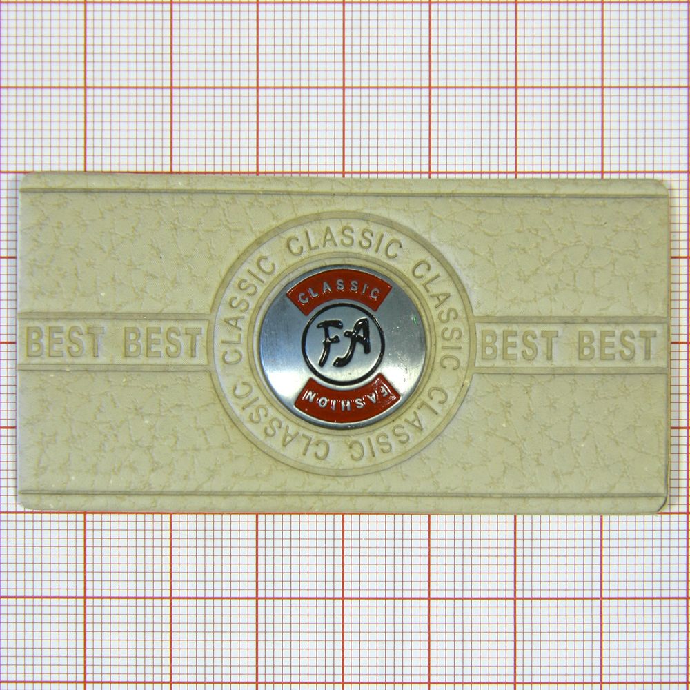 Лейба № 8 Best Classic fashion к/з, метал., беж 4*7,5. Лейба Кожзам