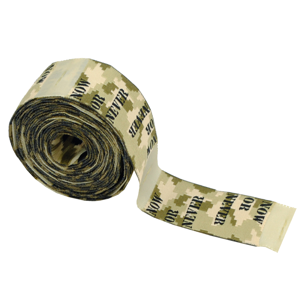 Этикетка тканевая Now or newer 2,5см хаки милитари /флажок, 70 atki/, шт. Вышивка / этикетка тканевая