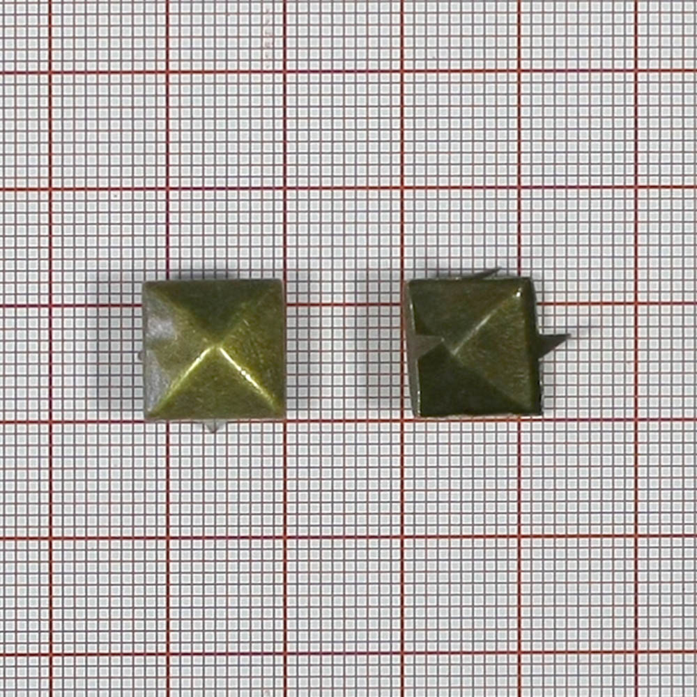 Краб металлический MS-19 квадратная пирамида 12*12мм ANTIK / 1тыс.шт. Крабы Металл MS