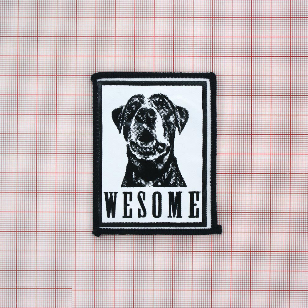 Нашивка тканевая WESOME 8*6см белый, черный, шт. Нашивка Резиновый Конгрев