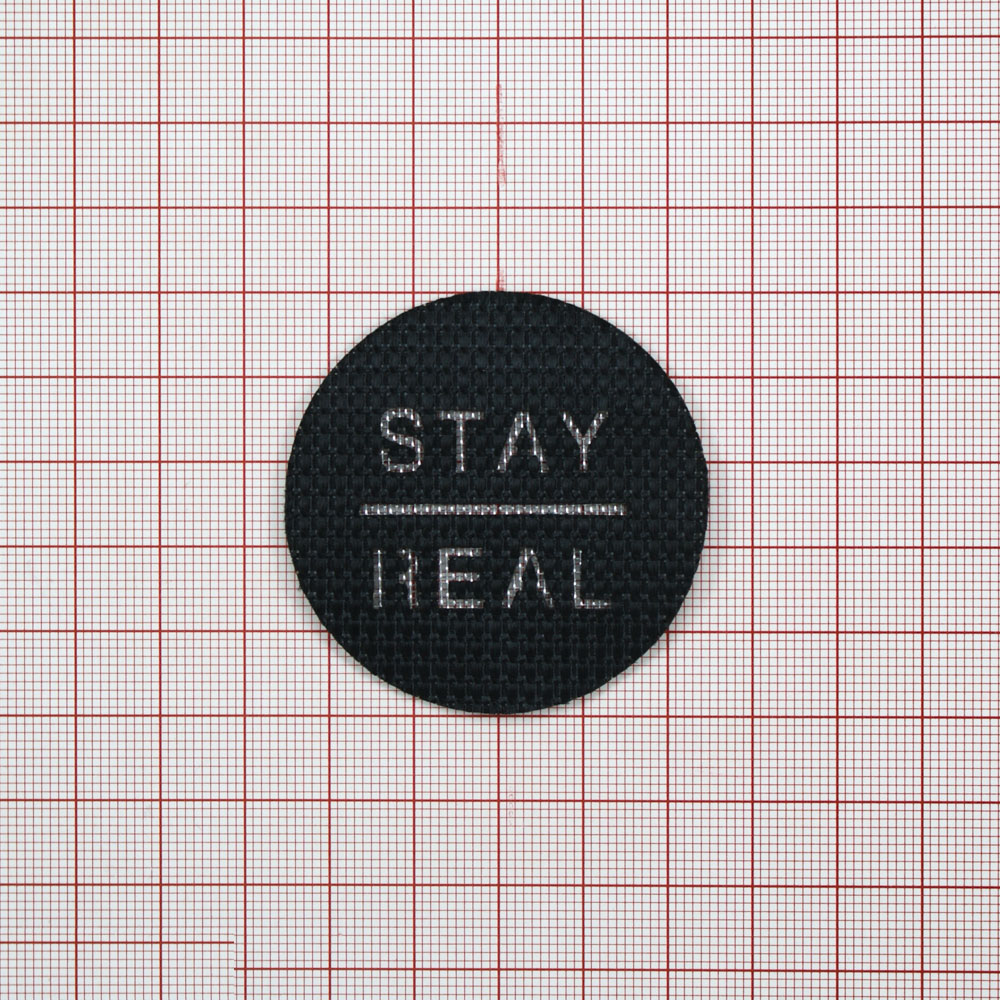 Лейба п/у и сетка Stay real 5*5см черный, серебро. Лейба Кожзам