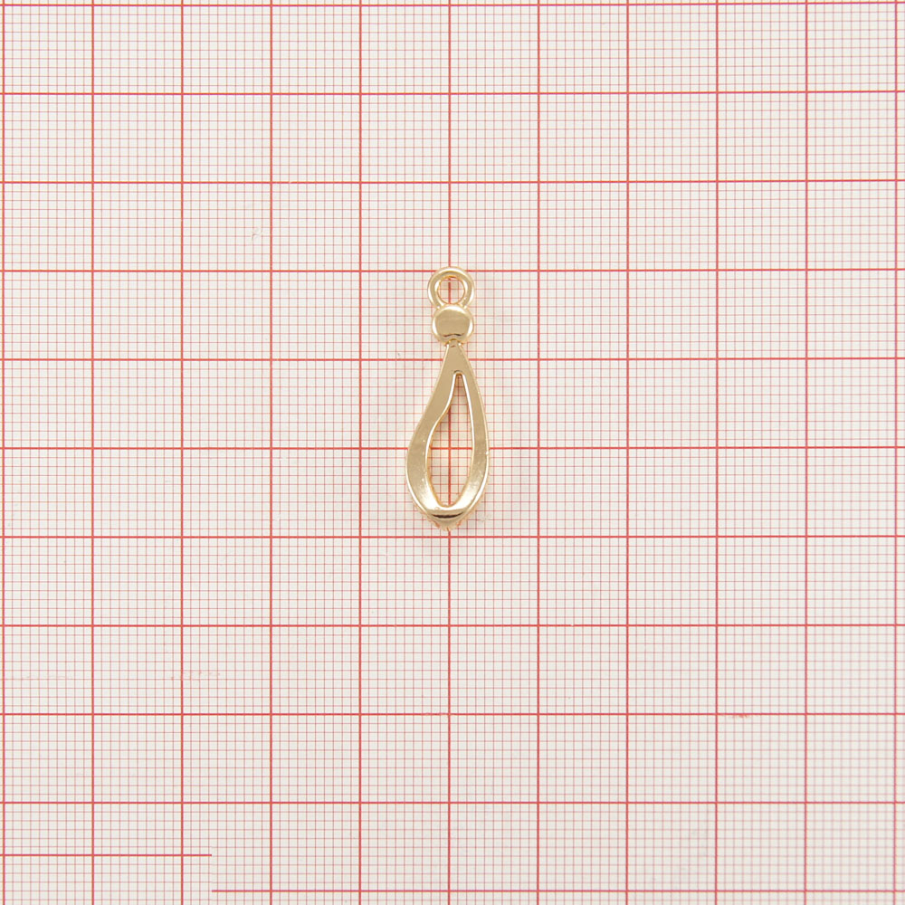Подвеска металл HX- 021 Капля овал, 30мм GOLD, шт. Подвески