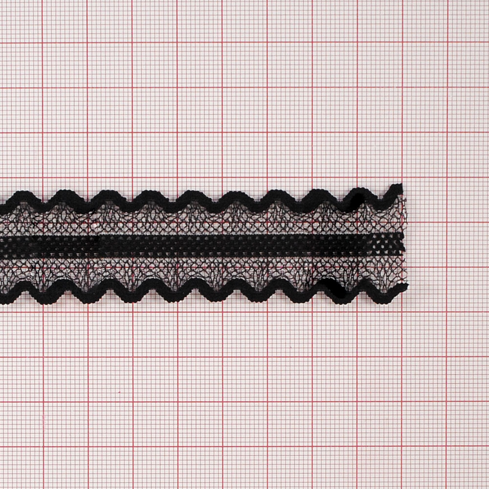 Резинка Ажурная вязка, 2,5см, черный, ярд. Резинка