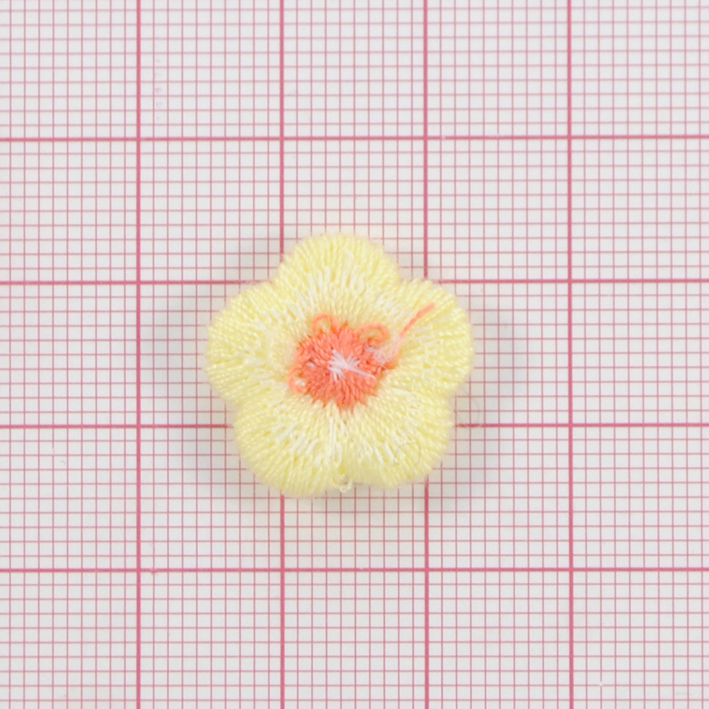 Аппликация тк. приш. дет. цветочек 1,8*1,8см, желт., оранж., шт. Аппликации Пришивные Кружевные Вязаные