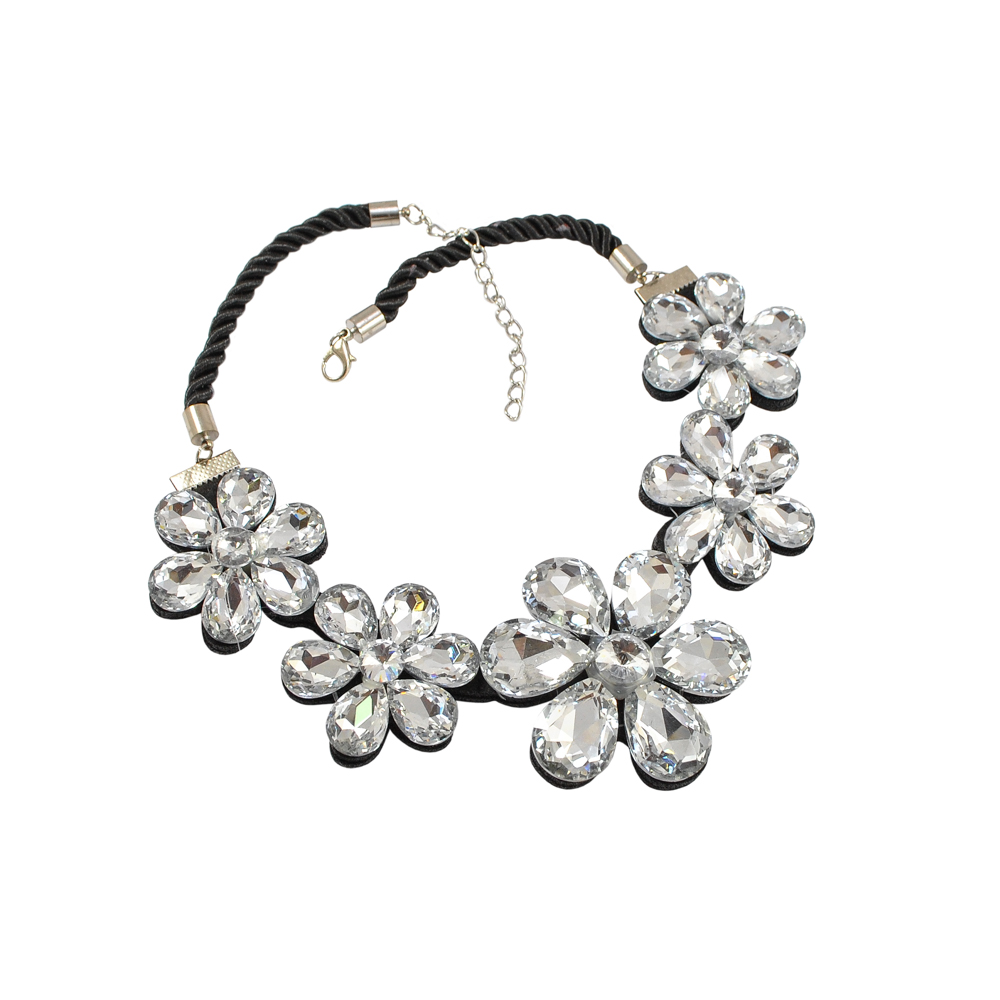 Воротник Цветы украшение из страз кристалл, на застежке, шт. Воротники