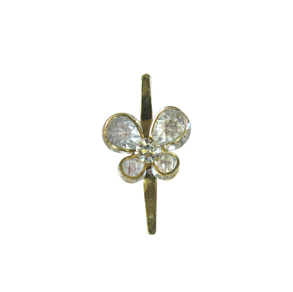 Краб металл Бабочка 18*15мм GOLD, камни кристаллы 8, 6, 4,5мм. Крабы Металл Геометрия Декор