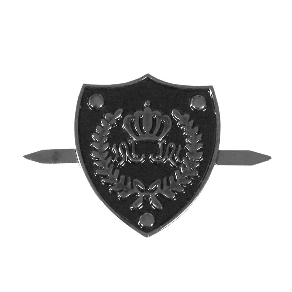 Лейба металл КОРОНА 27*32мм, BLACK NIKEL, эмаль, шт. Лейба Металл