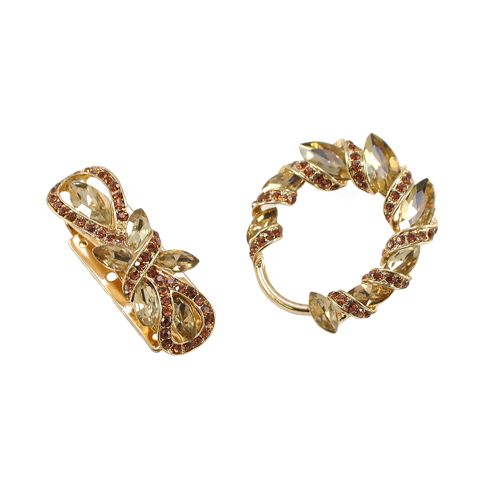 Клипса шубная GOLD, топаз, янтарь камни, шт. Клипсы шубные, крючки