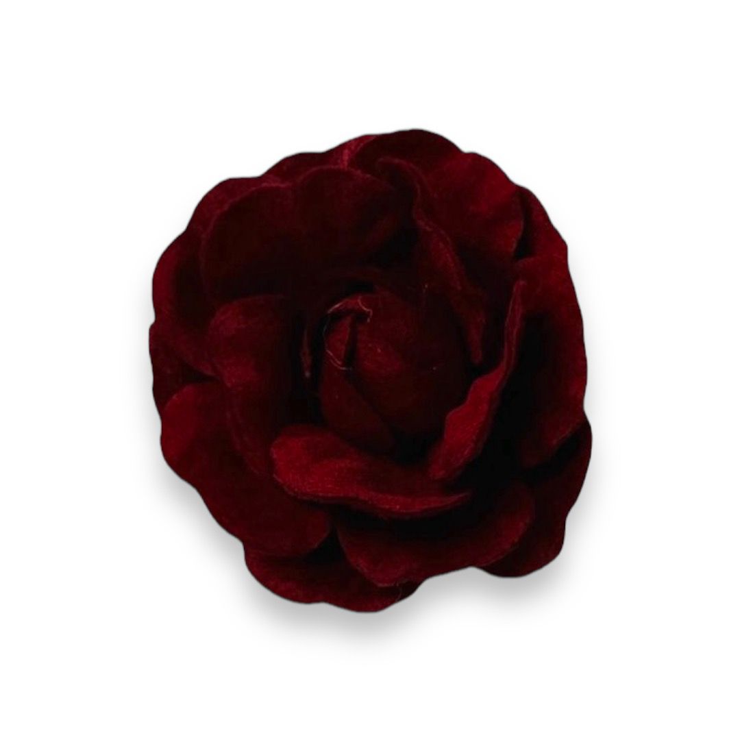 Шеврон кожзам пришивной Цветок, 7,5*7,5см, красный, шт. Нашивка Кожзам