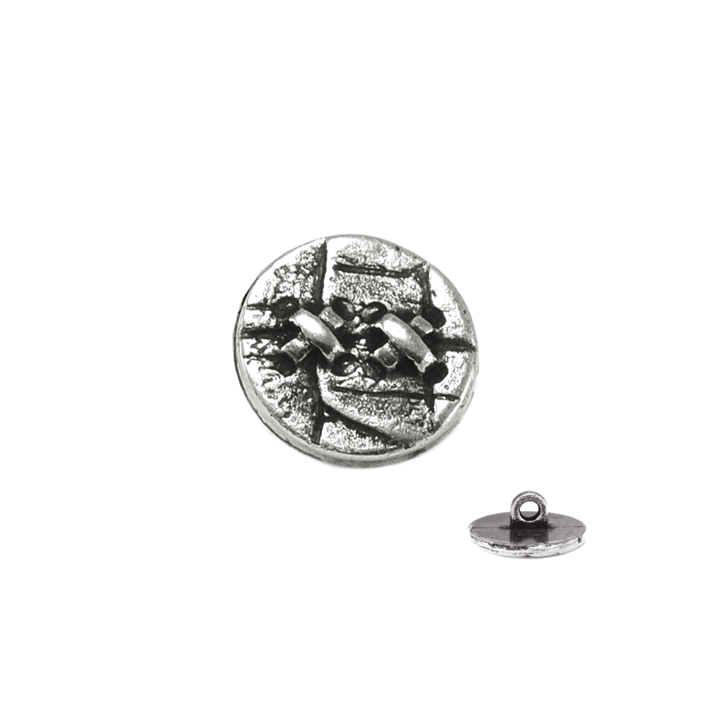 Пуговица TR №261 oxid 17мм. Пуговица металлизированная