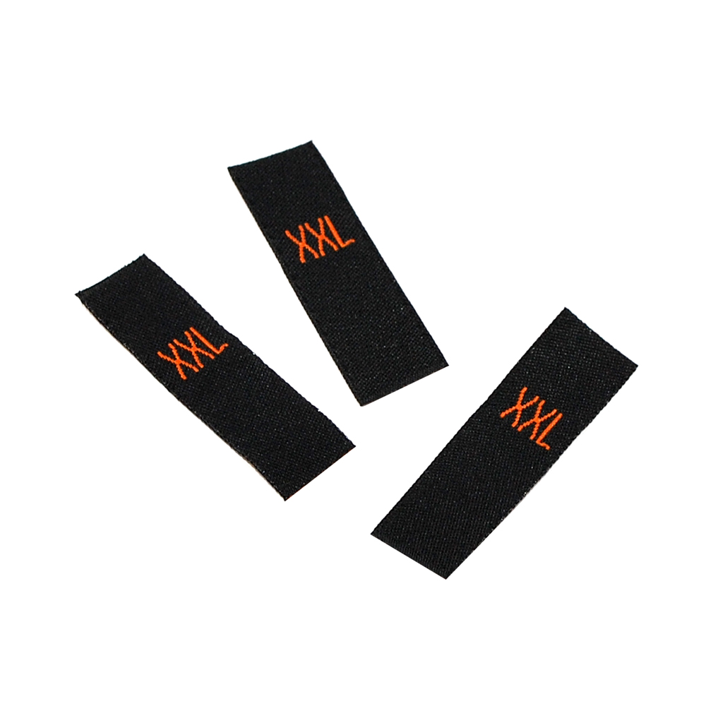 Размерник штучный вышитый  XXL (черный, оранжевый). Размерник вышитый черный