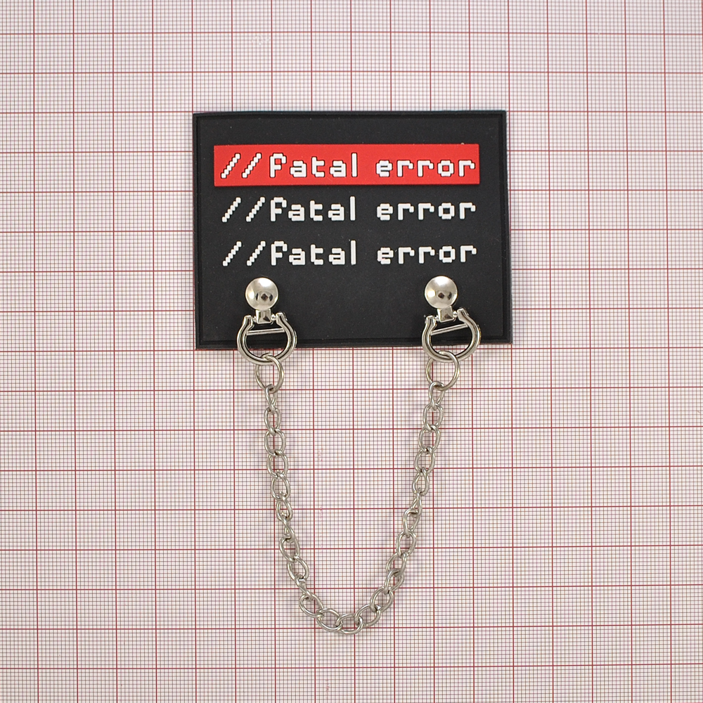 Лейба резиновая с подвеской цепь, FATAL ERROR, 6*8см, черный, красный, белый, серебро, шт. Лейба Резина