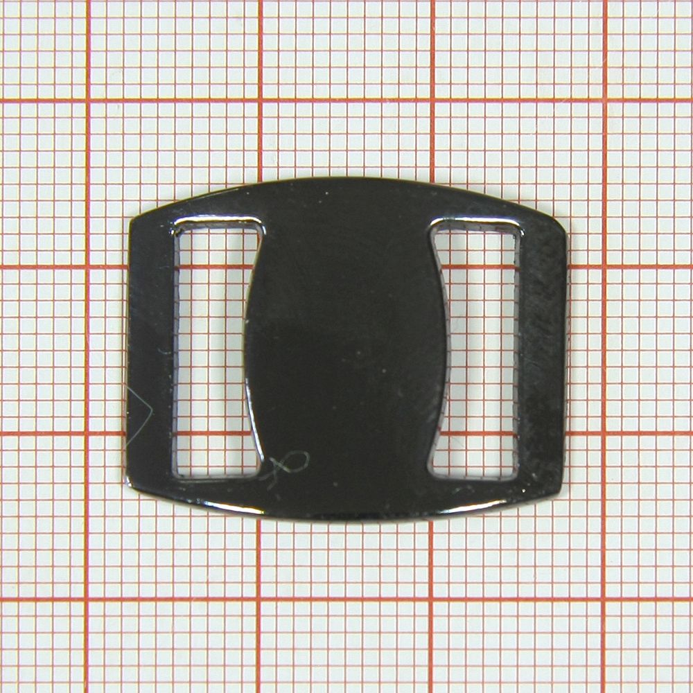 Перетяжка 5886 14мм прямоугольная, округл. большие стороны BLACK NIKEL . Перетяжка металл