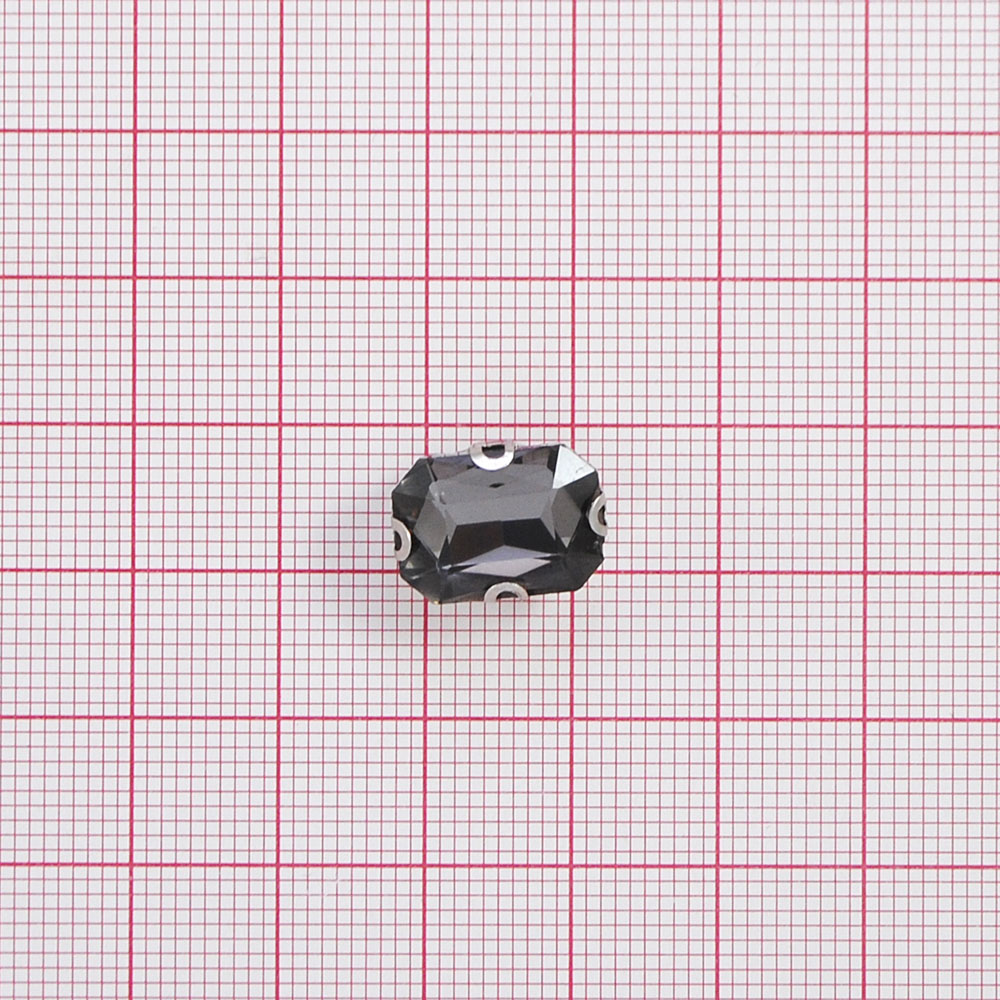 Стразы пришивные в металле, прямоугольник, 1*1,4см, black diamond, шт. Стразы пришивные в металле