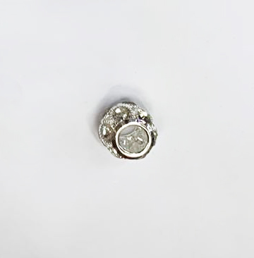 Подвеска-шарм металлическая с камнями, 1,8см, белые камни, никель, шт. Подвески