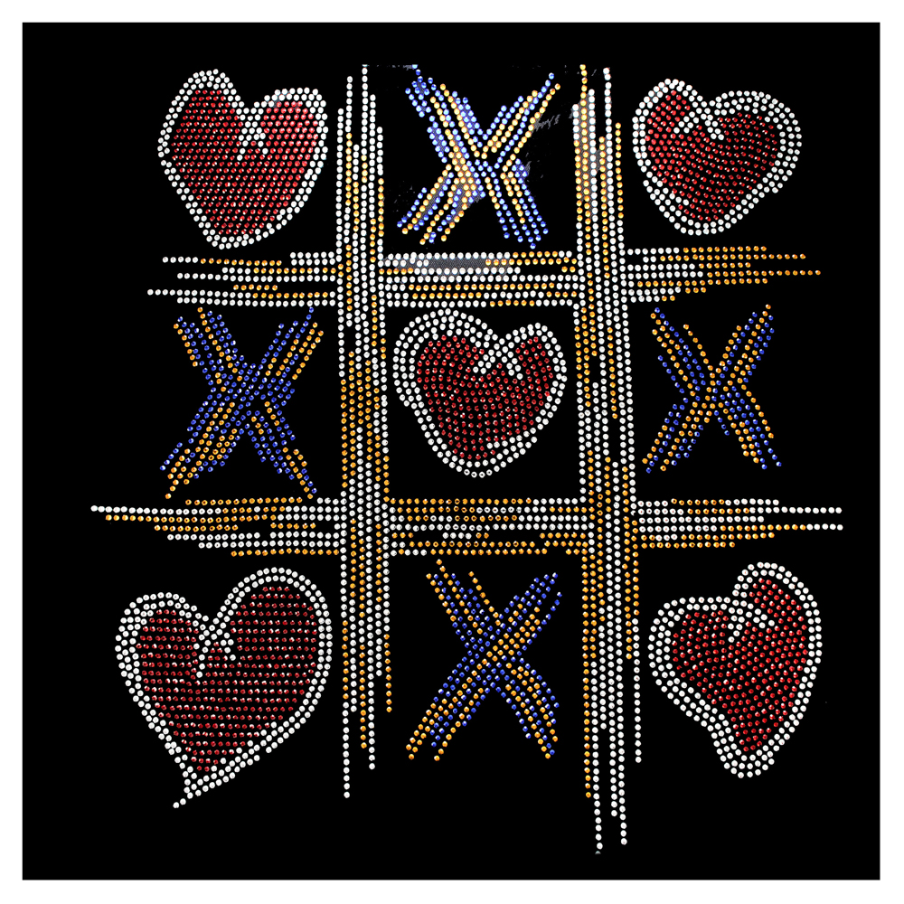 Т/а Крестик-сердечко, 28,4*26,7см, SS6 белый, желтый, красный, синий (32585, 62902, 32589, 62903), шт. Аппликация клеевая