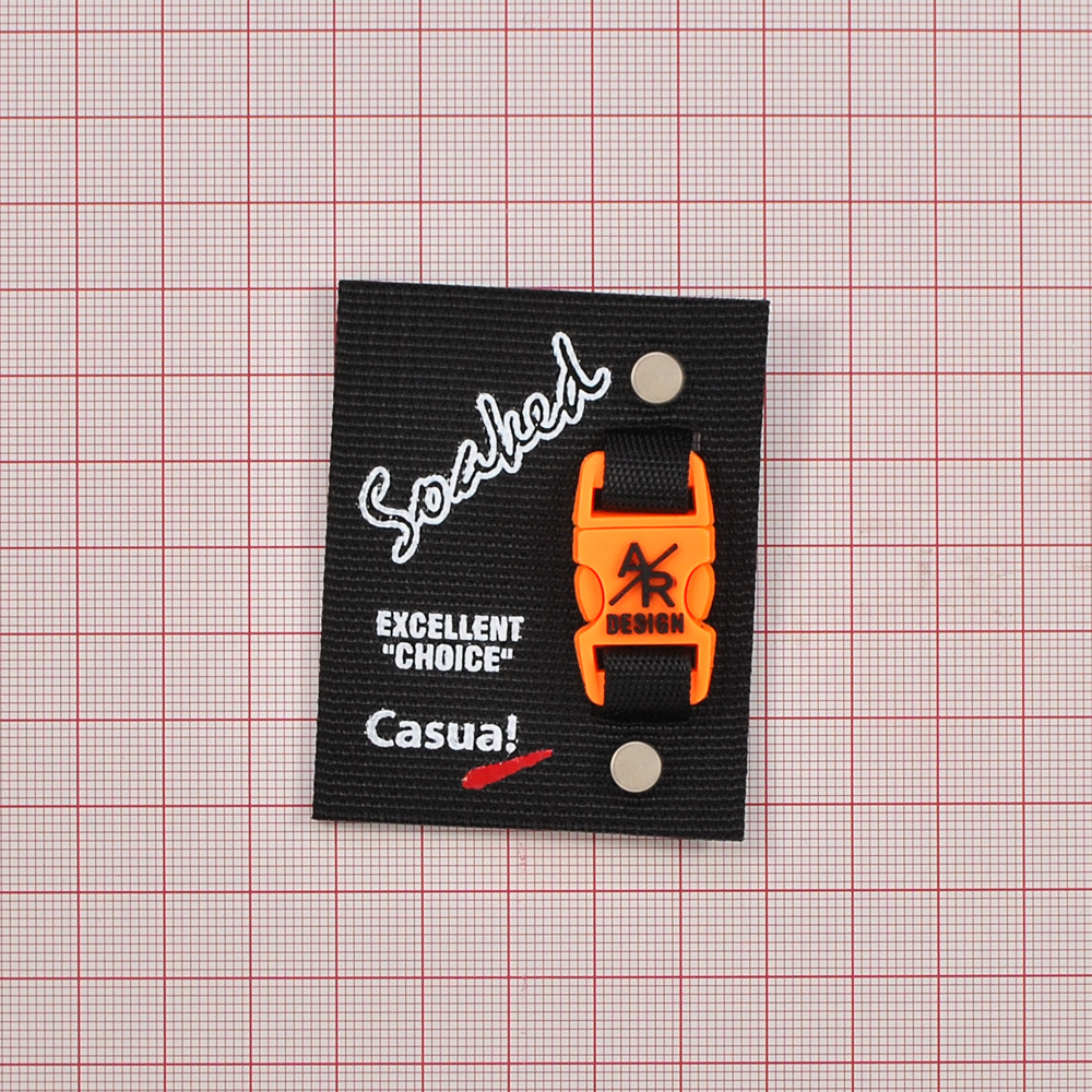 Лейба тканевая с хольнитенами Soaked, 5*6,3см, черный, белый, оранжевый, шт. Лейба Ткань