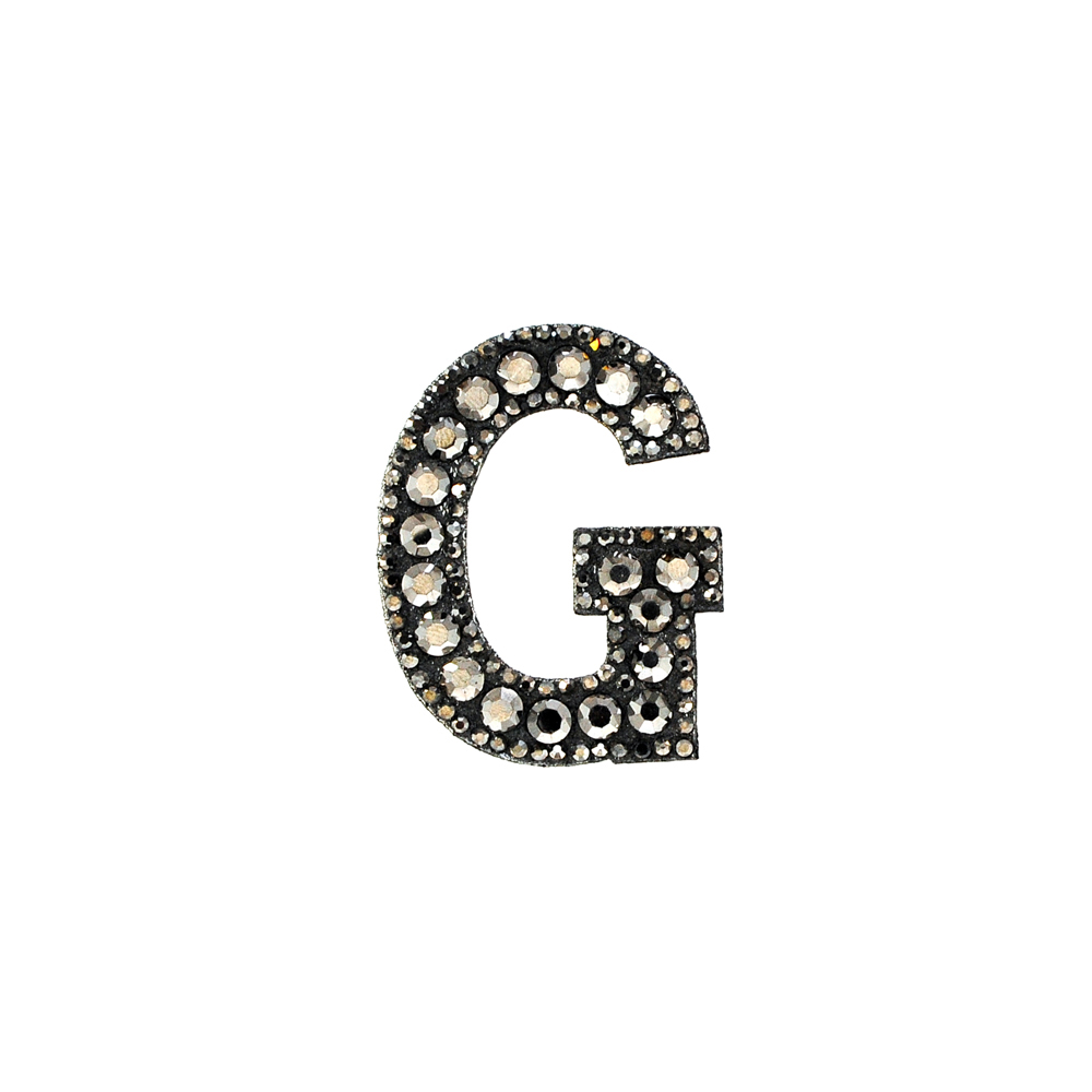 Аппликация клеевая стразы G 5,5*4,3см, черный, камни хематит, шт. Аппликации клеевые Стразы комб.