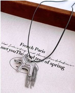 Украшение на шнуре Лошадь, 81см, серебро, серый, шт. Украшения