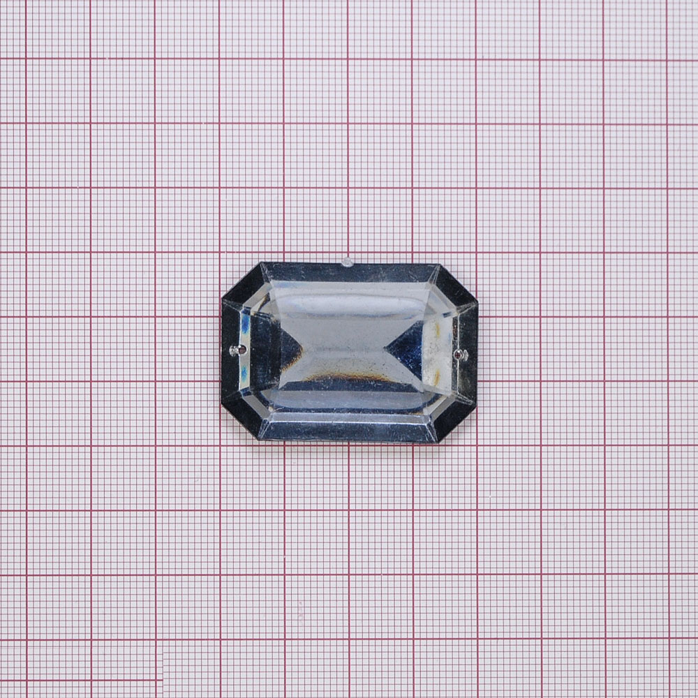 Стразы стеклянные пришивные многранник (28*40мм) серый, 1тыс.шт. Стразы пришивные