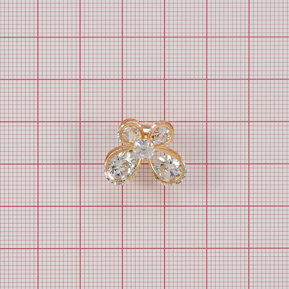 Краб Камень оправа Бабочка 18*15мм GOLD, камни кристаллы 8мм и 6мм /на скобе/ . Крабы Металл Цветы, Жуки