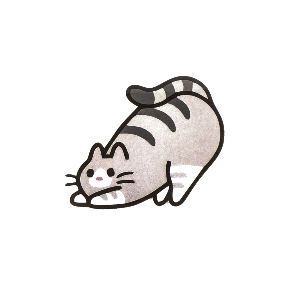 Термоаппликация Котик полосатый, 5,7*7см, серый, белый, черный,  розовый, шт. Термопереводки Детские